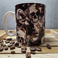 Einen wunderschönen Scheißtag, Toten Kopf Motiv, Keramik Tasse, Kaffeetasse 330 ml Bild 2