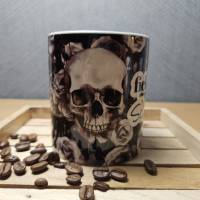 Einen wunderschönen Scheißtag, Toten Kopf Motiv, Keramik Tasse, Kaffeetasse 330 ml Bild 3