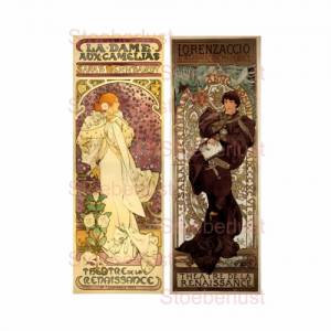 2 Theaterplakate Art Nouveau  Decal, Wasserschiebefolie wasserfest Möbel, Papier, Keramik, Fliesen, Glas, Beton DIY Bild 1