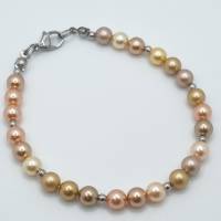 Armband Perlen Gold mit Swarovski Crystal Pearls Bild 1