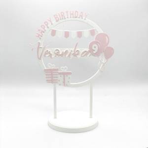 Kuchen Topper "Happy Birthday" personalisiert mit Farbe, Name & Alter Bild 1