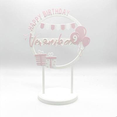 Kuchen Topper "Happy Birthday" personalisiert mit Farbe, Name & Alter