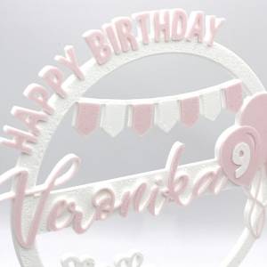 Kuchen Topper "Happy Birthday" personalisiert mit Farbe, Name & Alter Bild 5