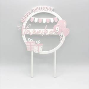 Kuchen Topper "Happy Birthday" personalisiert mit Farbe, Name & Alter Bild 6