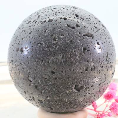 GROSSE Basaltlava Edelsteinkugel 60 mm, Meditation und Heilsteine, glänzende Kugel, Wunderbarer Kristall