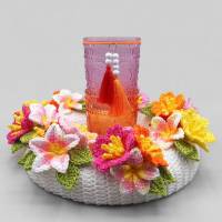 Häkelanleitung Türkranz mit bunten Blumen - einfach aus Wollresten Bild 2