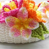 Häkelanleitung Türkranz mit bunten Blumen - einfach aus Wollresten Bild 3