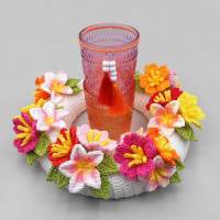 Häkelanleitung Türkranz mit bunten Blumen - einfach aus Wollresten Bild 4