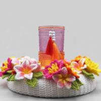 Häkelanleitung Türkranz mit bunten Blumen - einfach aus Wollresten Bild 5