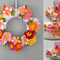 Häkelanleitung Türkranz mit bunten Blumen - einfach aus Wollresten Bild 6