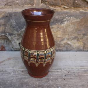 Vase Pfauenaugen traditionelle bulgarische Keramik Vintage 60er 70er Jahre Bild 2