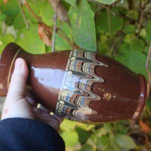 Vase Pfauenaugen traditionelle bulgarische Keramik Vintage 60er 70er Jahre Bild 6