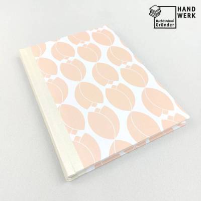Notizbuch, Tulpen, perle metallic, 100 Blatt, A5, handgefertigt