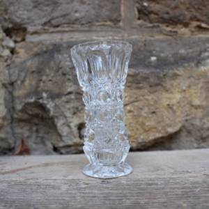 Kleine Vase facettiertes Pressglas Brockwitz oder Walther Glas Vintage 30er Jahre Bild 1