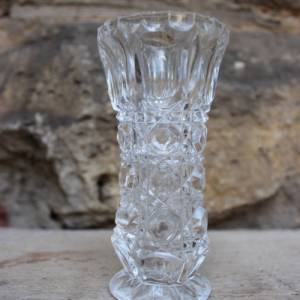 Kleine Vase facettiertes Pressglas Brockwitz oder Walther Glas Vintage 30er Jahre Bild 3