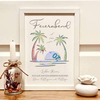 Personalisiertes Geldgeschenk zur Rente – Abschiedsgeschenk mit Urlaubsfeeling zum Ruhestand