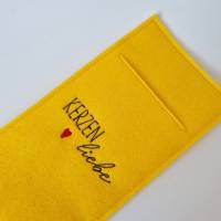 KERZENLIEBE Geschenkverpackung für 2 Stabkerzen in gelb von he-ART by helen hesse Bild 3