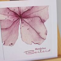 Trauerkarte, Kondolenzkarte "Hortensienblüte" aus der Manufaktur Karla Bild 3