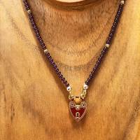 Dirndlkette  / Trachtenkette - Granatkette aus A-Grade Granat-Perlen-Strang und Schloss Bild 7