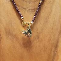 Dirndlkette  / Trachtenkette - Granatkette aus A-Grade Granat-Perlen-Strang und Schloss Bild 8