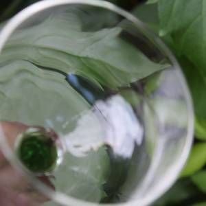 5 Jugendstil Weingläser mundgeblasen grüner Stiel Kristallglas Bild 8