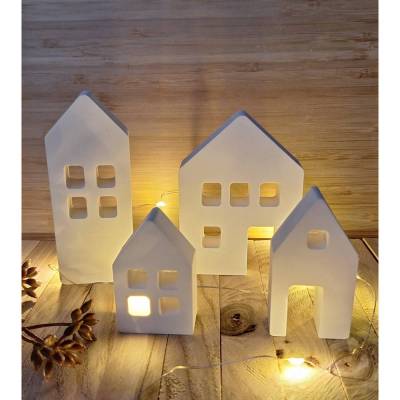 4 Deko Häuser ~ Lichthäuser ~ Haus zum dekorieren ~ Home ~ Weihnachten und Herbst