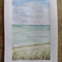 Aquarell, DIN A4 "Sommer am Meer", original & signiert Bild 4