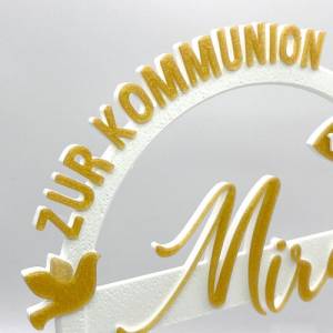 Kuchen Topper zur Kommunion - personalisiert mit Farbe, Name & Datum Bild 5