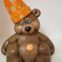 Witziger Teddy aus Keramik zum Beleuchten Bild 1