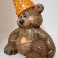 Witziger Teddy aus Keramik zum Beleuchten Bild 2