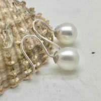 Perlenohrhänger aus echten SW-Perlen, schlicht und edel, Hochzeitsschmuck silber Bild 3