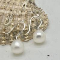 Perlenohrhänger aus echten SW-Perlen, schlicht und edel, Hochzeitsschmuck silber Bild 6