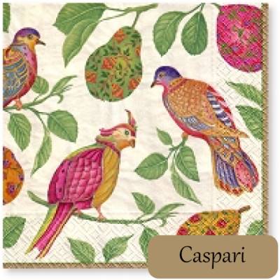Caspari Cocktail-Servietten Mit Vogelmotiv – 20 Stück Pro Packung, 3-lagig, Biologisch Abbaubar