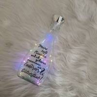 Beste Freundin Einhorn & Glitzerstaub/ Glasflasche mit Schriftzug & Lichterkette/ Geschenkidee / Flaschenlicht Bild 1