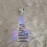 Beste Freundin Einhorn & Glitzerstaub/ Glasflasche mit Schriftzug & Lichterkette/ Geschenkidee / Flaschenlicht Bild 2