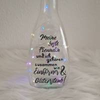 Beste Freundin Einhorn & Glitzerstaub/ Glasflasche mit Schriftzug & Lichterkette/ Geschenkidee / Flaschenlicht Bild 6