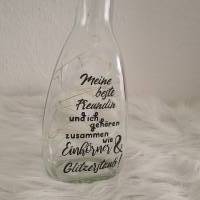 Beste Freundin Einhorn & Glitzerstaub/ Glasflasche mit Schriftzug & Lichterkette/ Geschenkidee / Flaschenlicht Bild 7