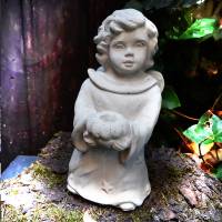 Steinfigur Engel: Die perfekte wetterfeste Gartenfigur für Ihr Zuhause Handgemacht Balkon Terrasse Bild 4
