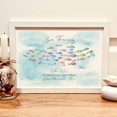 Personalisiertes Erinnerungsstück zur Firmung von den Firmpaten - Geldgeschenk im Bilderrahmen