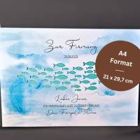 Geldgeschenk zur Firmung personalisiert - Firmungsgeschenk mit Namen und Datum - Bilderrahmen Andenken Geschenk - Fische Bild 3