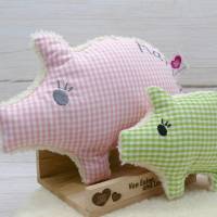 Kuscheltier Schwein Schweinchen mit Herz und gesticktem Wunschnamen Bild 8