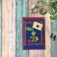 Glückwunschkarte für kleine Jungen mit Mini-Briefumschlag,Klappkarte 10,5 cm x 14,8 cm mit farblich passendem Umschlag Bild 5