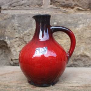 Silberdistel Vase rot schwarze Laufglasur Keramik Form 1314 WGP 60er 70er Jahre West Germany Bild 1