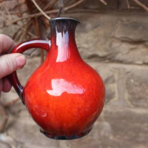 Silberdistel Vase rot schwarze Laufglasur Keramik Form 1314 WGP 60er 70er Jahre West Germany Bild 4