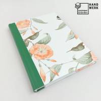 Notizbuch, A5, Kolibri, Hibiskus, grün, 100 Blatt, handgefertigt Bild 1