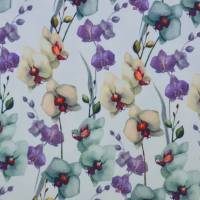♕ Jersey mit Orchideen Lila creme weiß pastell watercolor 50 x 150 cm Nähen ♕ Bild 4