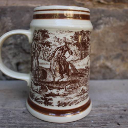 Bierkrug 0,5 l Jagdmotive Colditz Porzellan DDR GDR