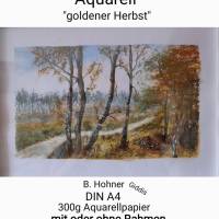 Aquarell, DIN A4 "goldener Herbst", original & signiert Bild 2
