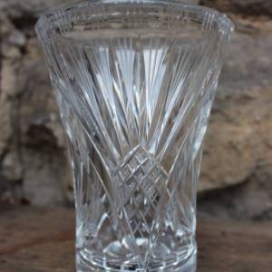 Kristall Vase 15,2 cm geschliffenes Fächer Dekor 24 % Bleikristall  30er Jahre Art Deco Bild 2