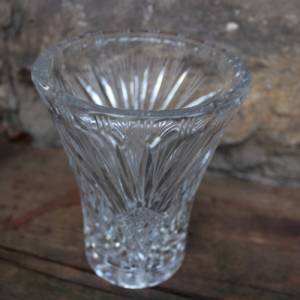 Kristall Vase 15,2 cm geschliffenes Fächer Dekor 24 % Bleikristall  30er Jahre Art Deco Bild 3